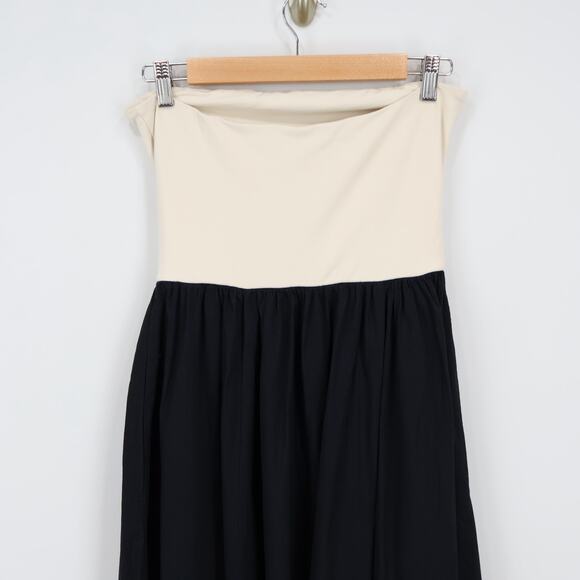 J.Crew Strapless Colorblock Midi Mixy Dress Natural Black Size Small NWT - Picture 7 of 8